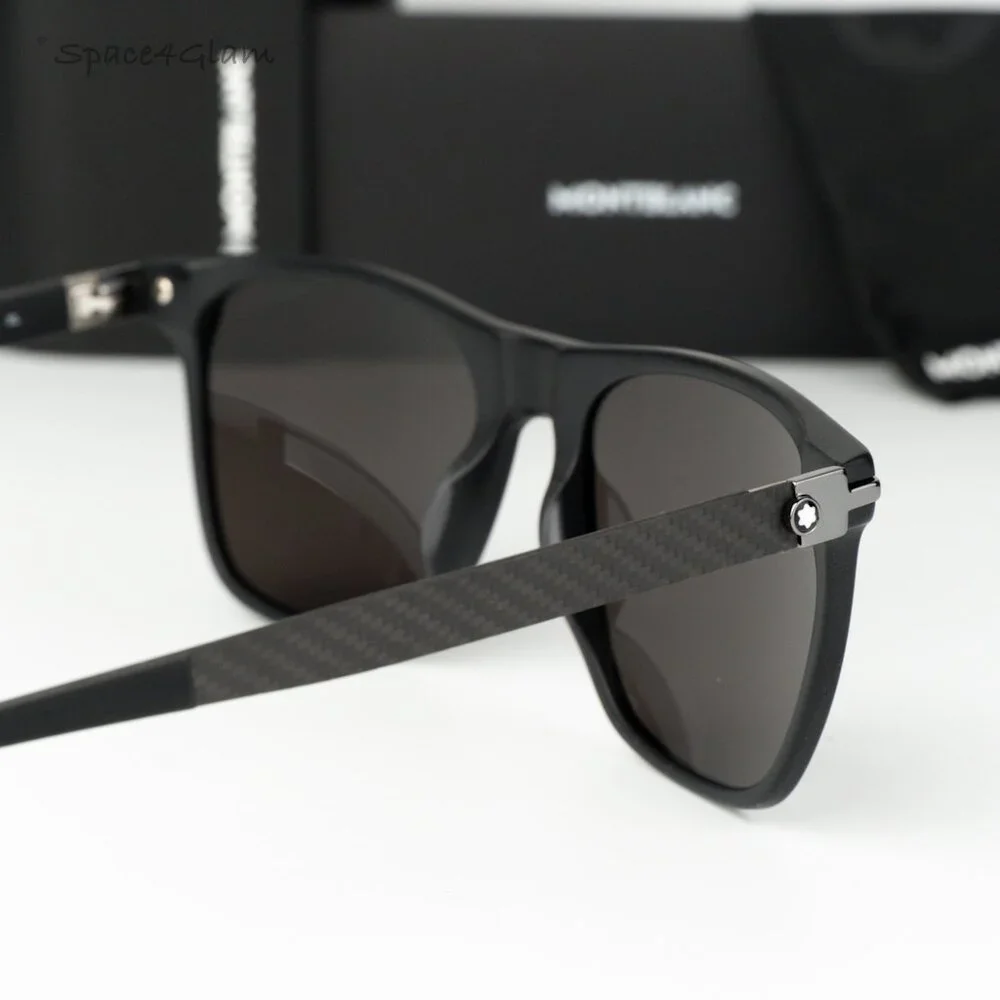 Montblanc Men Sunglasses Black Square MB0248S 001 NEW AUTHENTIC